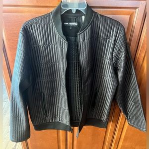 Karl Lagerfeld Paris Men’s XL New black bomber jacket
